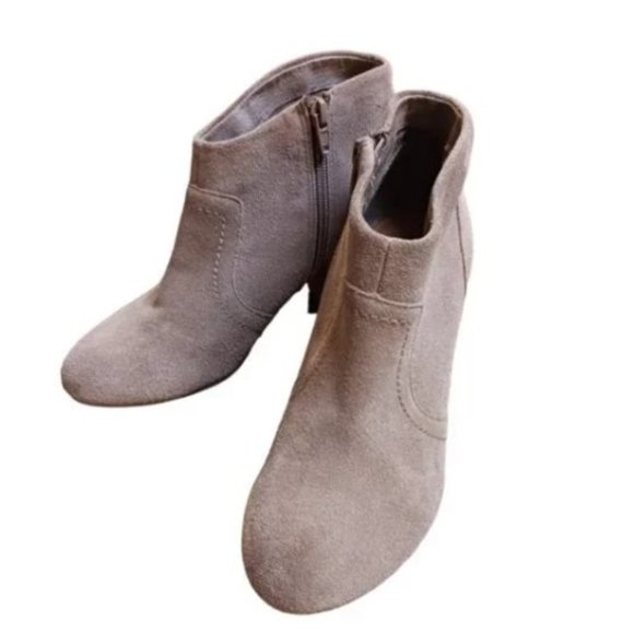 Aldo Tan Leather Suede Stacked Western Underslung Heel  Ankle Booties Size 6 - Picture 2 of 9